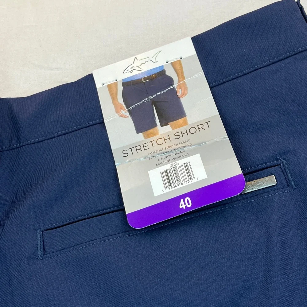 Greg Norman Blue Men's Stretch Golf Shorts 40‎ New Comfort Performance Casual